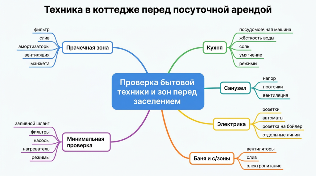 Техника в коттедже перед суточной арендой